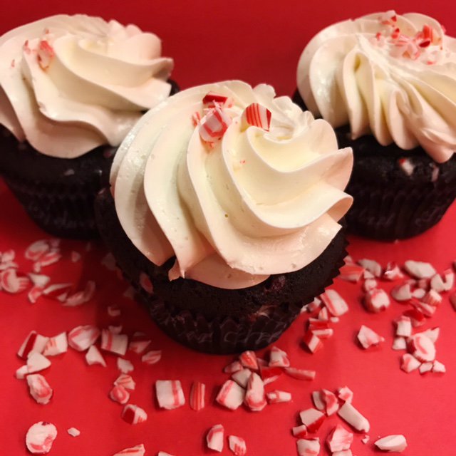 RedVelvetReston's tweet photo. This refreshingly #festive #favorite is back! The Chocolate #CandyCane #Cupcake! https://t.co/7wnInkJoPJ