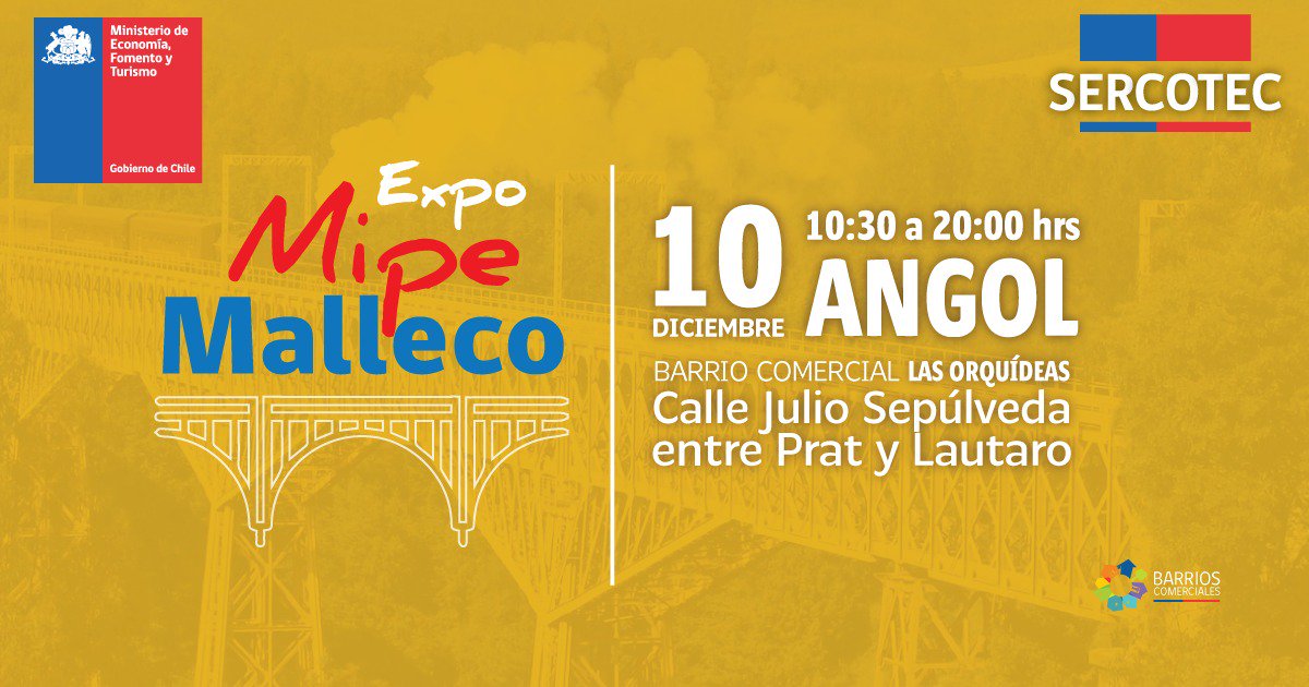 SercotecAraucan's tweet image. Sábado 10 Dic Expo Mipe Malleco desde las 10:30 hrs Barrio Las Orquídeas de #Angol + de 20 expositores te esperan con el regalo ideal 🎁🎄