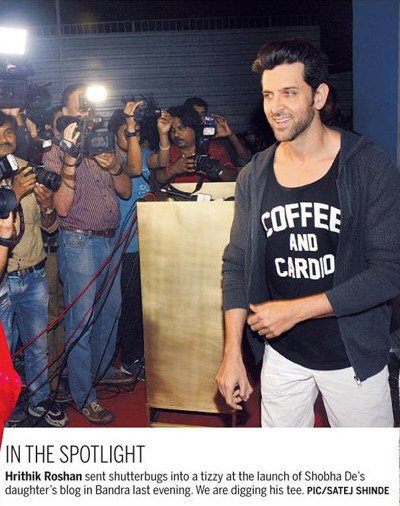 It's coffee and cardio for #Hrithik !