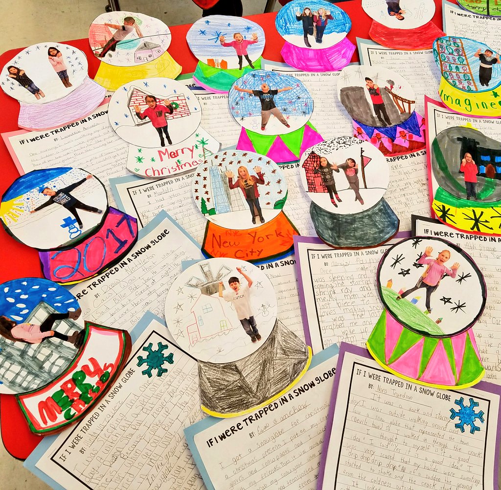 missmeganrenne's tweet image. I absolutely LOVE how their snow globe stories turned out!!! ❄ #winterwriting #elementarywriting #washingtonsps5