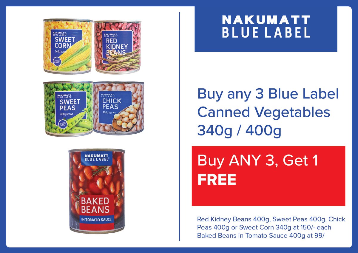 Nakumatt's tweet image. Canned veggies anyone? Groceries don’t have to cost you an arm and a leg! Shop #NakumattBlueLabel