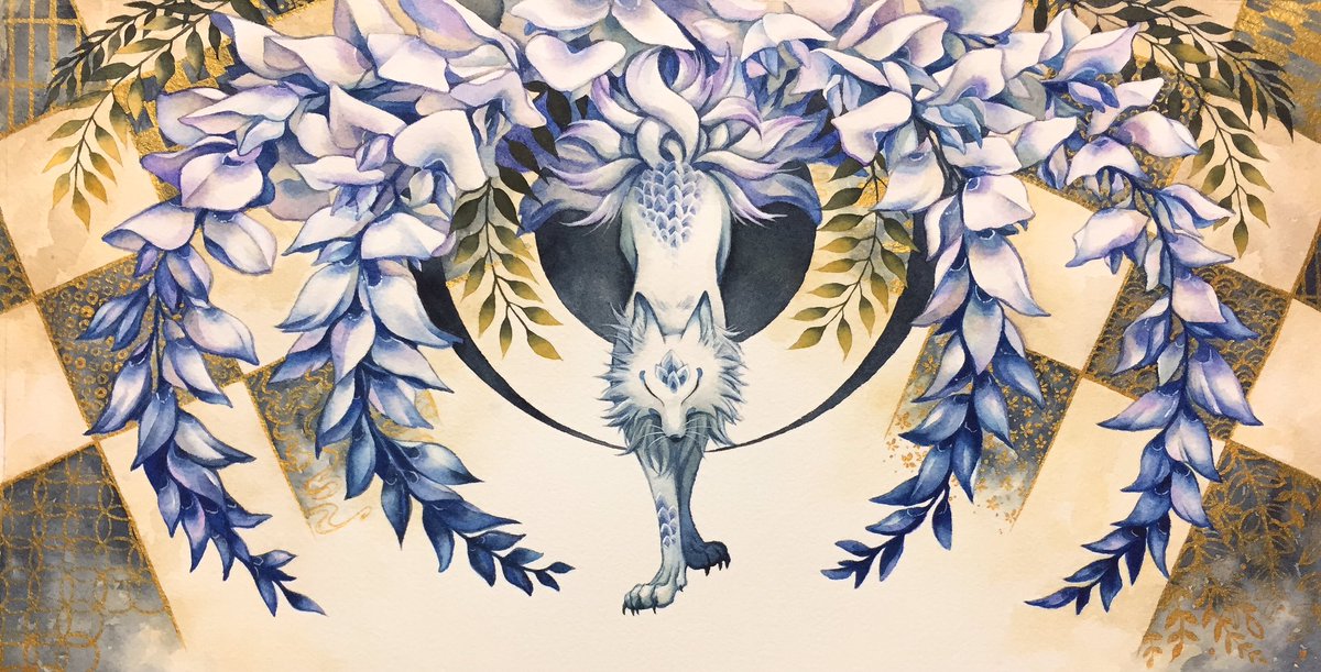 Uzivatel シキトリ Na Twitteru 新しい順 最初のイラストが今 狐の杜 にて展示中の物です 来年はもっと多色で日本画的なのも描いていきたい 16自分が選ぶ今年の4枚 狐の杜4