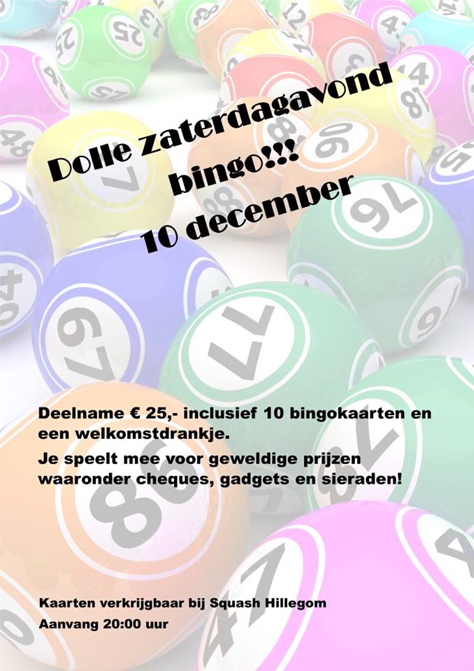 Vanavond een uitverkocht huis, de Dolle zaterdagavond #Bingo is er weer <a href="/SquashHillegom/">Squash Hillegom</a> #squash