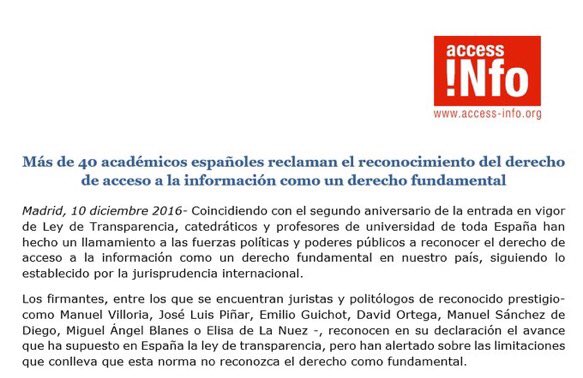 #DiadeLosDerechosHumanos Sorprende que el derecho de petición sea un derecho fundamental y que no lo sea el acceso a la información pública