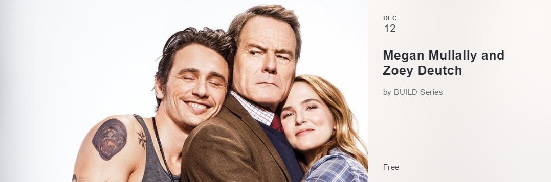 TheZoeyGalaxy's tweet photo. Zoey will be promoting Why Him? through an AOL Build session with Megan Mullally on Monday the 12th! More info here: https://t.co/s03enfGk59 https://t.co/mEB3I6c7JN