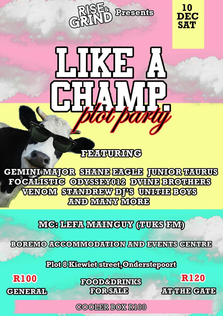NeoUnderscore's tweet photo. @TwoBear_ and I will be making it shake at #LACPlotParty in Pretoria later today. Come through and vibe with us https://t.co/5fstb0T5Zm