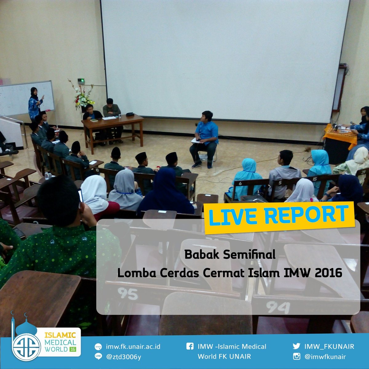 [Live Report IMW 2016]
babak semifinal lomba cerdas cermat islam IMW 2016 

#IMW2016
#IslamRahmatanLil'alamin