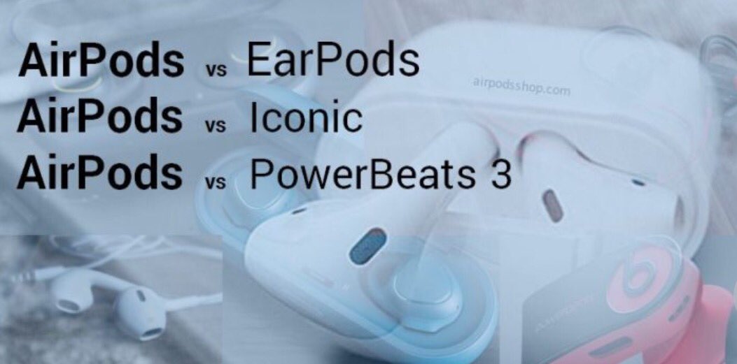 airpodsshop's tweet image. Apple #Airpods vs #EarPods vs #IconX and vs #Powerbeats3Wireless - which wireless earbuds are best? Read it here!  airpodsshop.com/airpods-vs-ear…