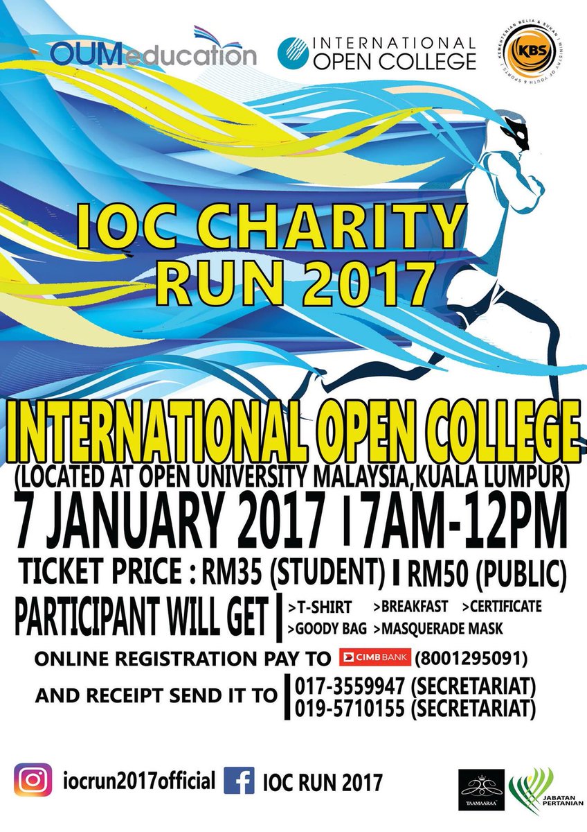 Join us!! 

#runner #malaysia #marathontraining #kualalumpur #IOCCharityRun2017 #internationalopencollege  #collegemalaysia #oumkl #charity