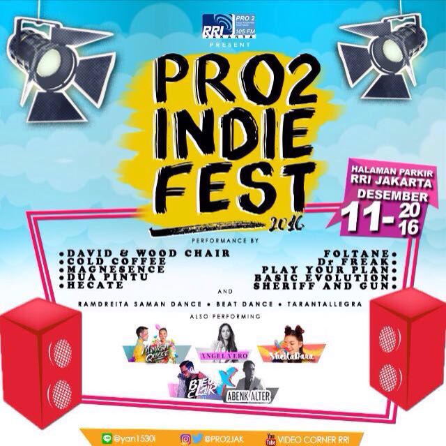 Besok kita akan menghibur kamu di acara @Pro2Jak silahkan ajak keluarga&amp;teman2 kamu ya. Karna bakal banyak doorprizenya #PRO2INDIEFEST2016