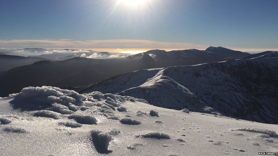 📸 On top of the world: Nick Targett's snow-capped view from Carnedd Llewelyn in #Snowdonia is our Pic of the Day
