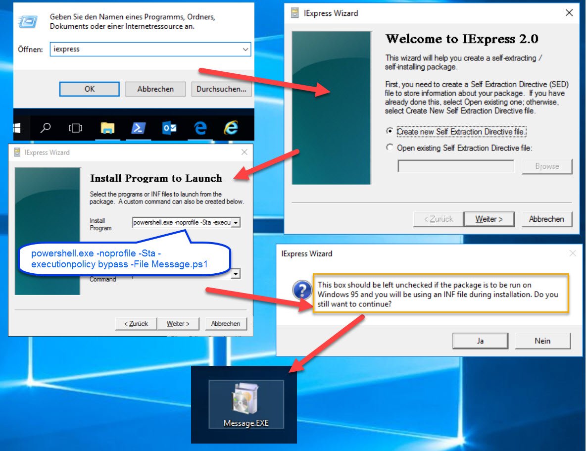 NickInformation's tweet image. Unbelievable: There is an ancient tool in Windows 10, which wrap Powershell to exe!THX @TobiasPSP in the Powershell UserGrp Hanover #PSUGH