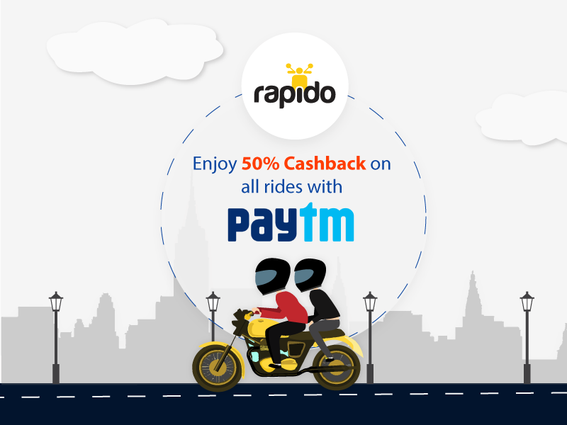 Rapido on Twitter "Get 50 Cashback on all your rides on Paytm