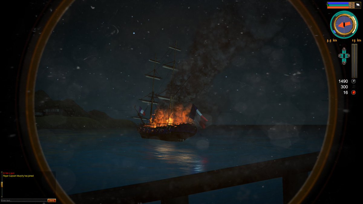French brig sat ablaze with Hot Shot #tidesofwar #screenshotsaturday #indiedev #gamedev #pirates