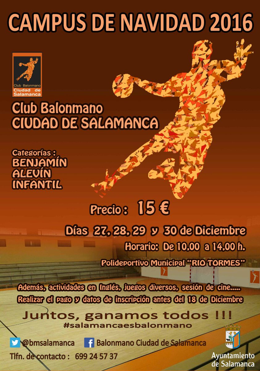 Y la guinda, el jugador ASOBAL e internacional Sergio Mellado (<a href="/Melladona89/">Sergio</a>) estará en el Campus pasando una maňana con los chavales