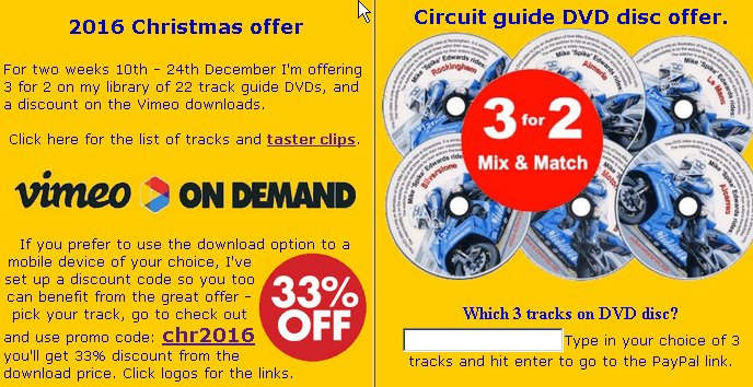 no1bloke's tweet image. Please #RT #circuitguide #specialoffer #tracktips #motocycle #trackdays
#3for2 DVDs 33% off #Vimeo #downloads click v121pro.com/eshop.htm