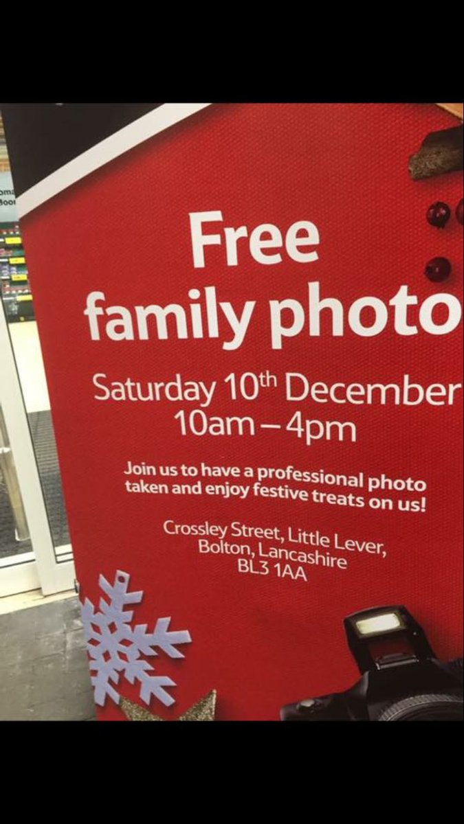 TescoLever's tweet photo. Come on down to store today have a free family photo and print and free mulled wine and mince pie too 🎅🏻🎄🎅🏻🎄 https://t.co/GGyJEXBKs0