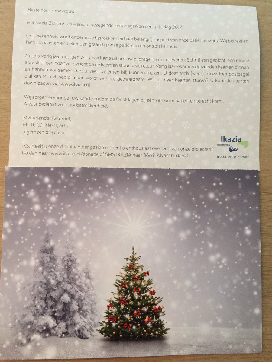 Mooie actie vh <a href="/Ikazia/">Ikazia Ziekenhuis</a>! Stuur een kerstgroet en maak een patient blij #kleinemoeitegrootplezier