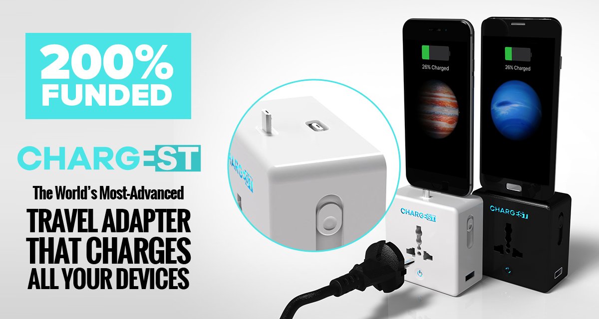Great News! ChargEST is now 200% FUNDED.
Get it now 33% OFF on igg.me/at/gochargest/…
#indiegogo #crowdfunding #gadgets #tech #Travel