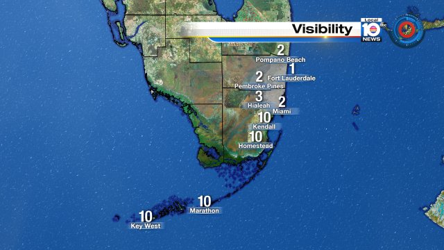 #Fog & #rain still impacting parts of Broward, Miami-Dade. Raincoats are a must today! Today's High 76° https://t.co/k7UMImSIn8
