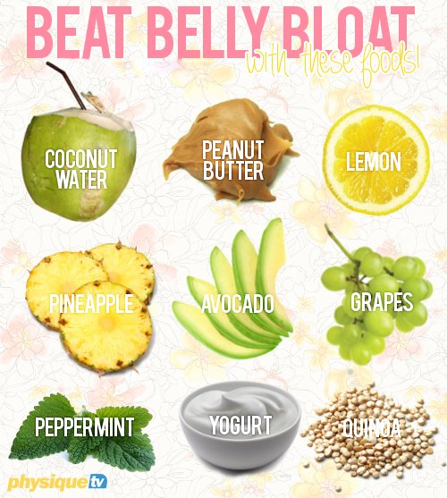 Feeling bloated after the weekend? Here are 9 foods that will help relieve the symptoms. #PhysiqueTV #Health #Fitness #Nutrition #Weekend