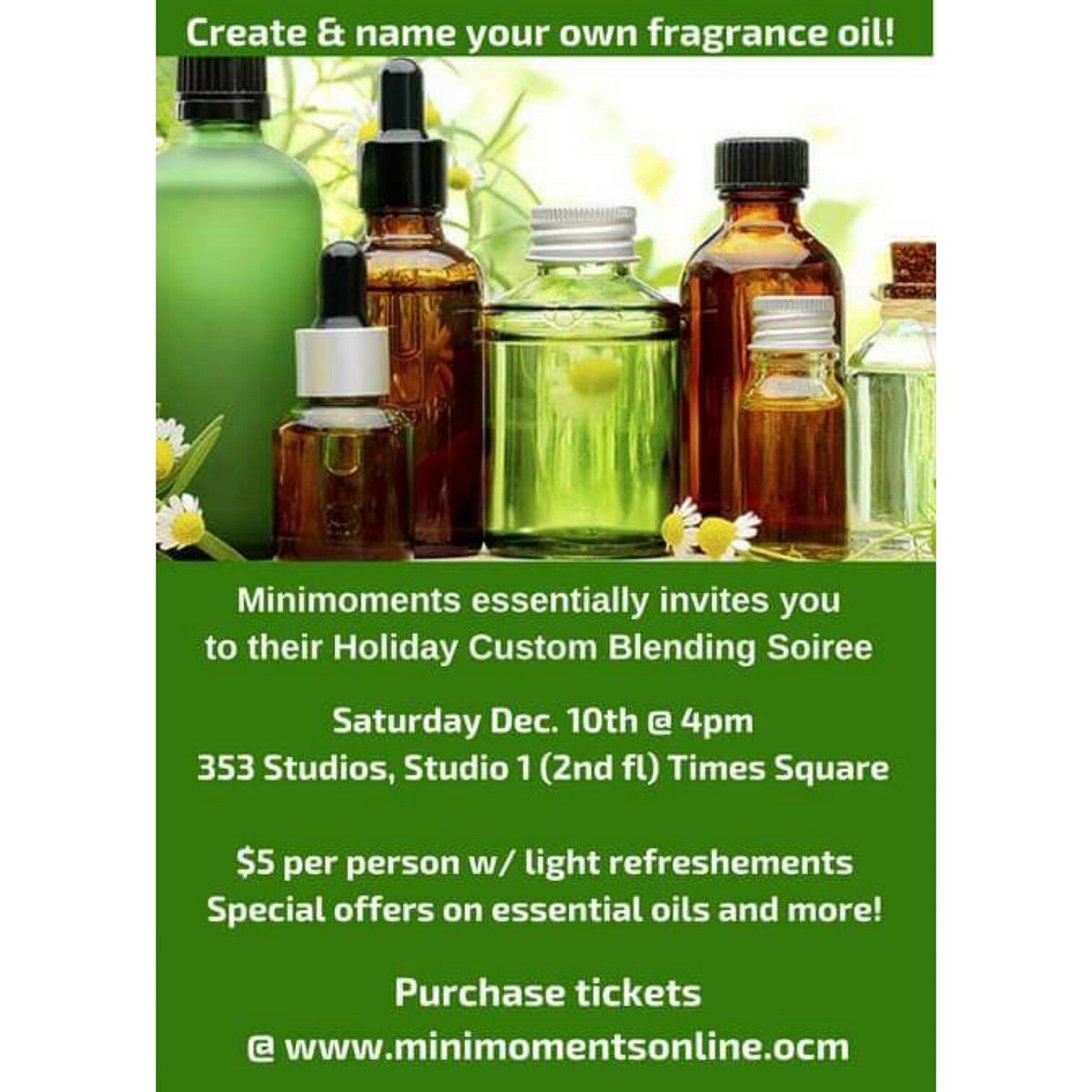 MiniMomentsoils's tweet photo. Today is the day! Come create and name your own fragrance oil @ https://t.co/6q2k9a5QUo  #fragranceoils #soiree https://t.co/0I6qr8D4VK