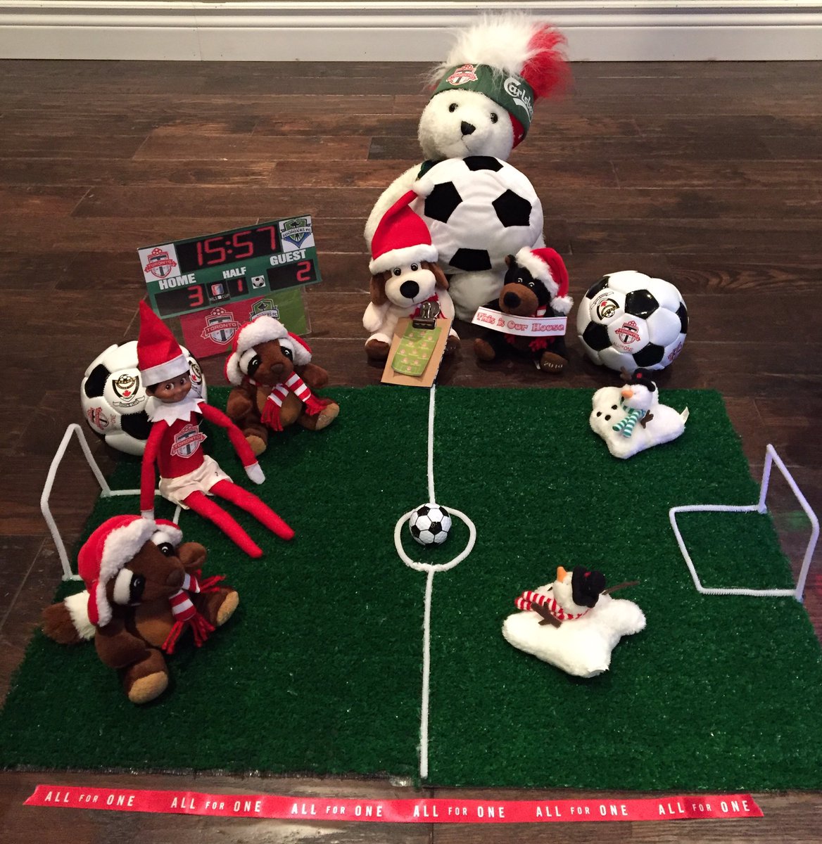 AndriaKilbride's tweet photo. @torontofc Our Elf, Frank is cheering you on today!!! #tfc #goreds #AllForOne #ThisIsOurHouse https://t.co/TlNKFGi850