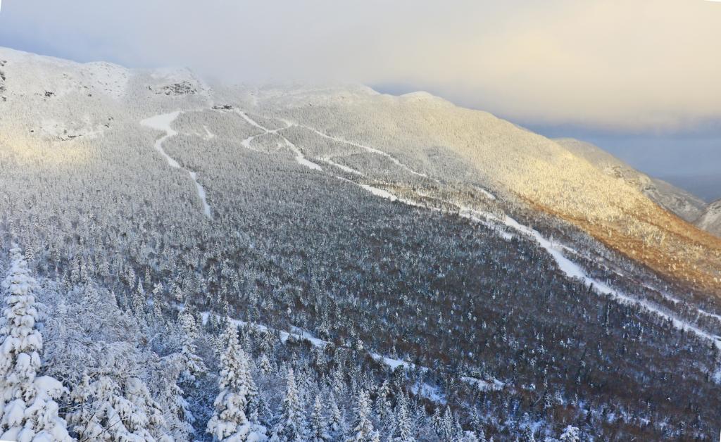 Enjoying the Saturday morning views from the FourRunner Quad.  85 trails open.  The most open terrain in the East!