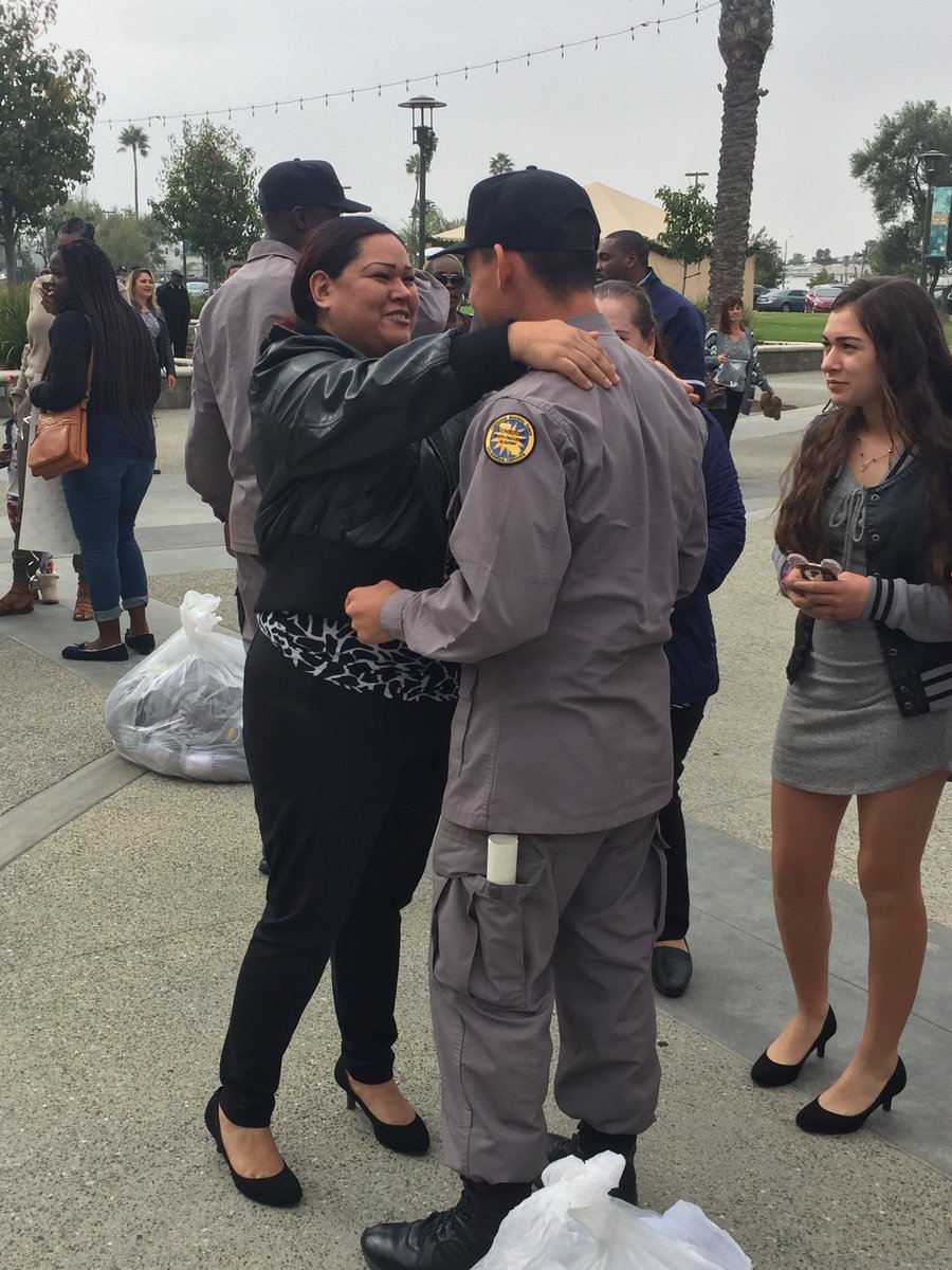 TheCalGuard's tweet photo. A taste of the moving scene as new @iamsunburst1 grads are reunited with their families and embrace their former cadre https://t.co/W3bWgACUvN