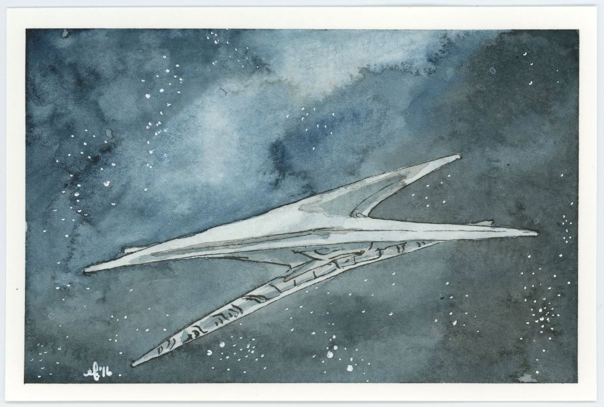 elisashigehiro's tweet photo. #366Project #345 of a year of drawing houses and environments: #Basestar from #BattlestarGalactica, for Bryan!
Watercolor and ink, 4 x 6". https://t.co/A0QBFSSUWz