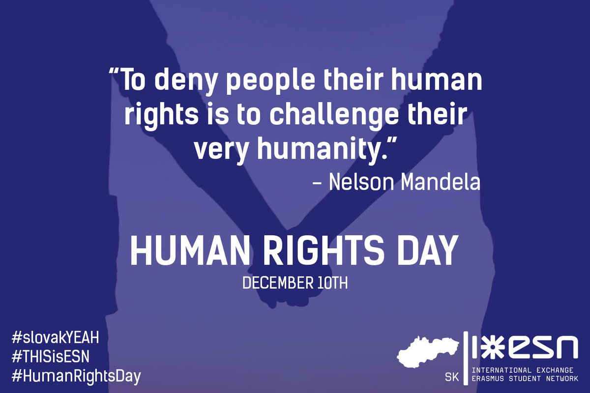 ESNSlovakia_'s tweet photo. Today, we are honouring Human Rights Day. Together, let's take action and fight for greater freedom.

#THISisESN #slovakYEAH #HumanRightsDay https://t.co/w5tFC1YTY3