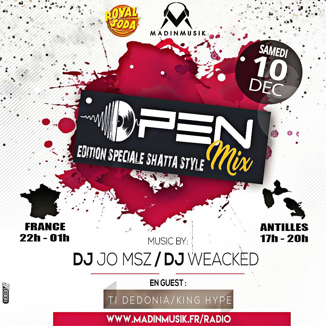 DylanDomergue's tweet photo. L'équipe madinmusik te donne RDV sur https://t.co/ZFgTXK2AxE à partir de 17H pour là #OpenMix 🔥🔥 avec Dj Jo MSZ ainsi que Dj Weacked https://t.co/yrb3kzlH1T