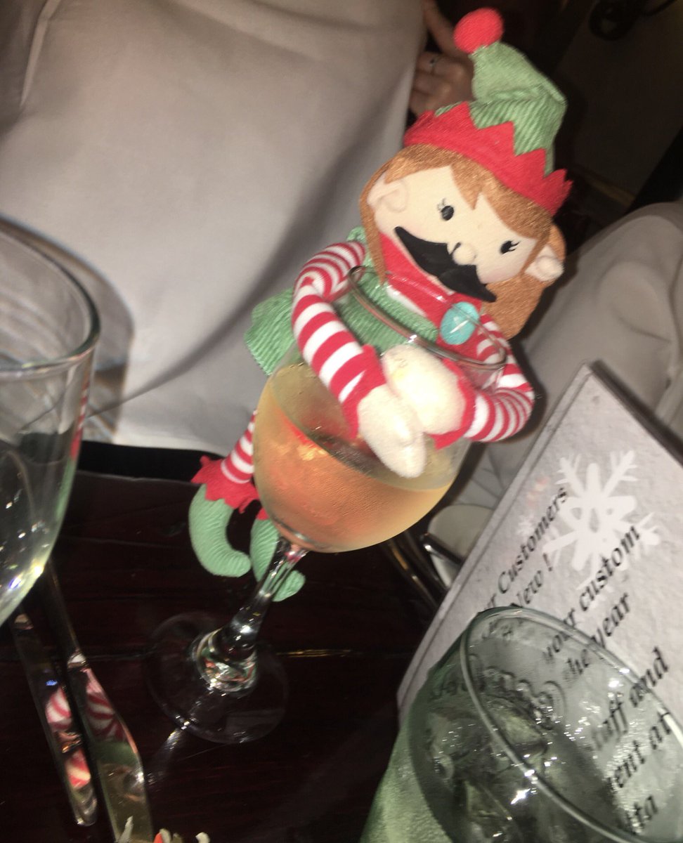 BrianCleggArt's tweet photo. Briany being a #partyelf &amp; a #naughtyelf on the xmas do! She seems to have found a love for wine, bread and moustaches🍷⭐️🎁 #FestiveFun https://t.co/NBPWh6ZiCX