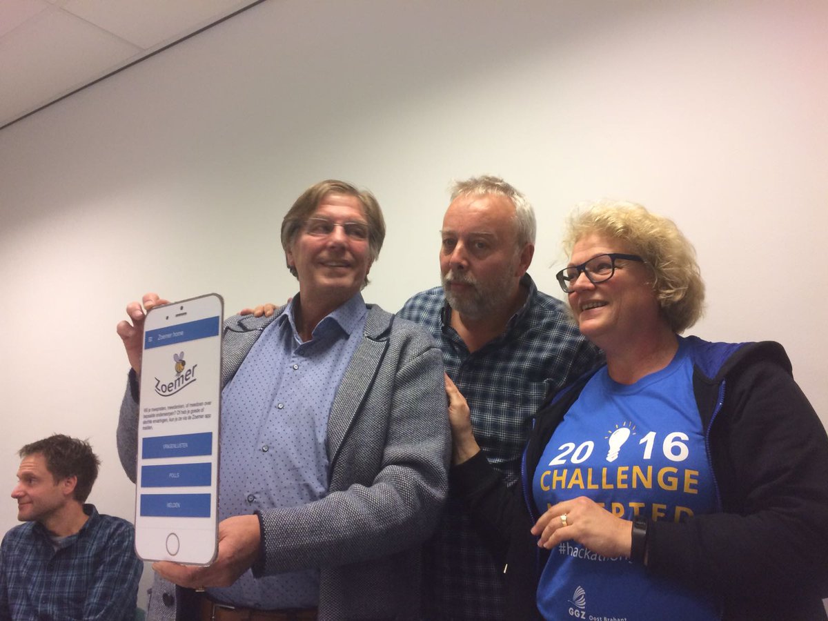 ggzoostbrabant's tweet photo. En doorrrrr, 2e presentatie: participatie app. #participatie #hackathonggz #zoemer https://t.co/xurWlQjhKc