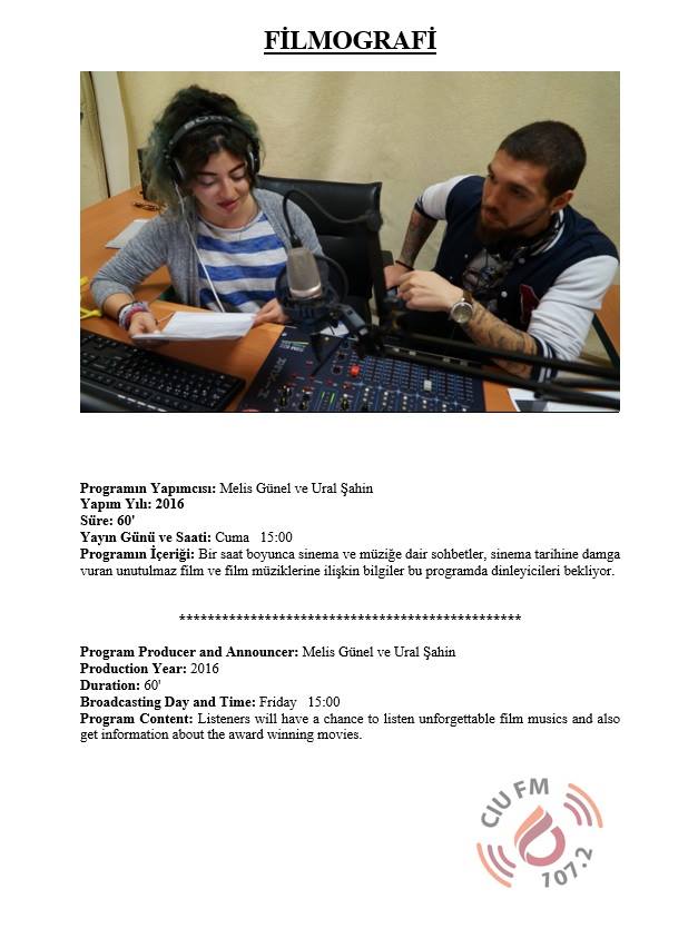 Filmografi / Melis Günel &amp; Ural Şahin / Cuma / Saat 15:00