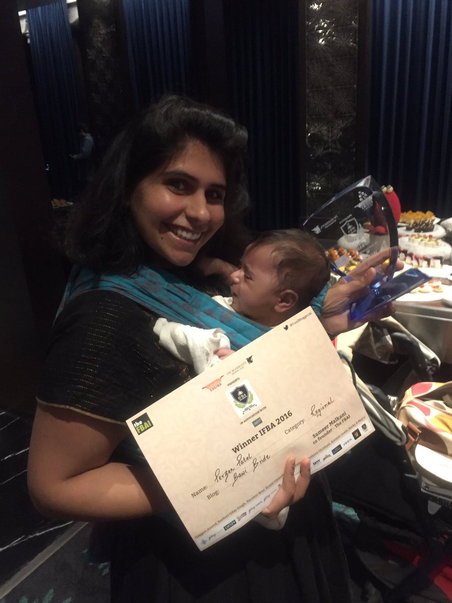 PerzenPatel's tweet photo. Yippee!! 3 years in a row 👯👯👯For everyone who's stopped by #BawiBride - thank you! #IFBA2016 @FoodBloggerAI #ParsiPower https://t.co/7yl6IfWAmt