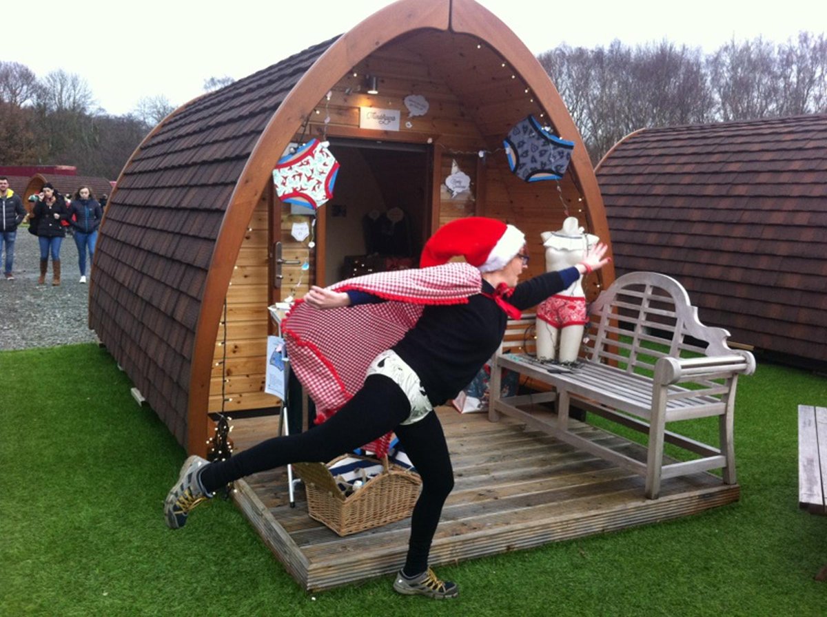 ThunderpantsUK's tweet photo. Have you met pant girl yet?  An essential part of the TPUK team @SurfSnowdonia Christmas Market! https://t.co/4abTCmJNFy