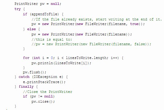 javadb_com's tweet image. A #Java #programming example on how to write lines of text to file using a PrintWriter.
wp.me/p4vIM7-W