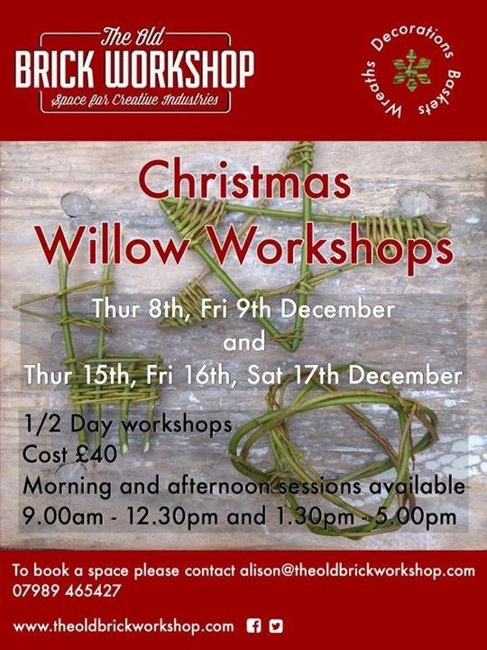 Still time to catch our Christmas Willow Workshops next week! 15th, 16th and 17th! #willowworkshop @AroundWelly