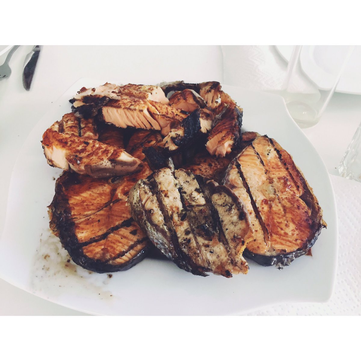 Bendito salmón a la parrilla 🍽😍