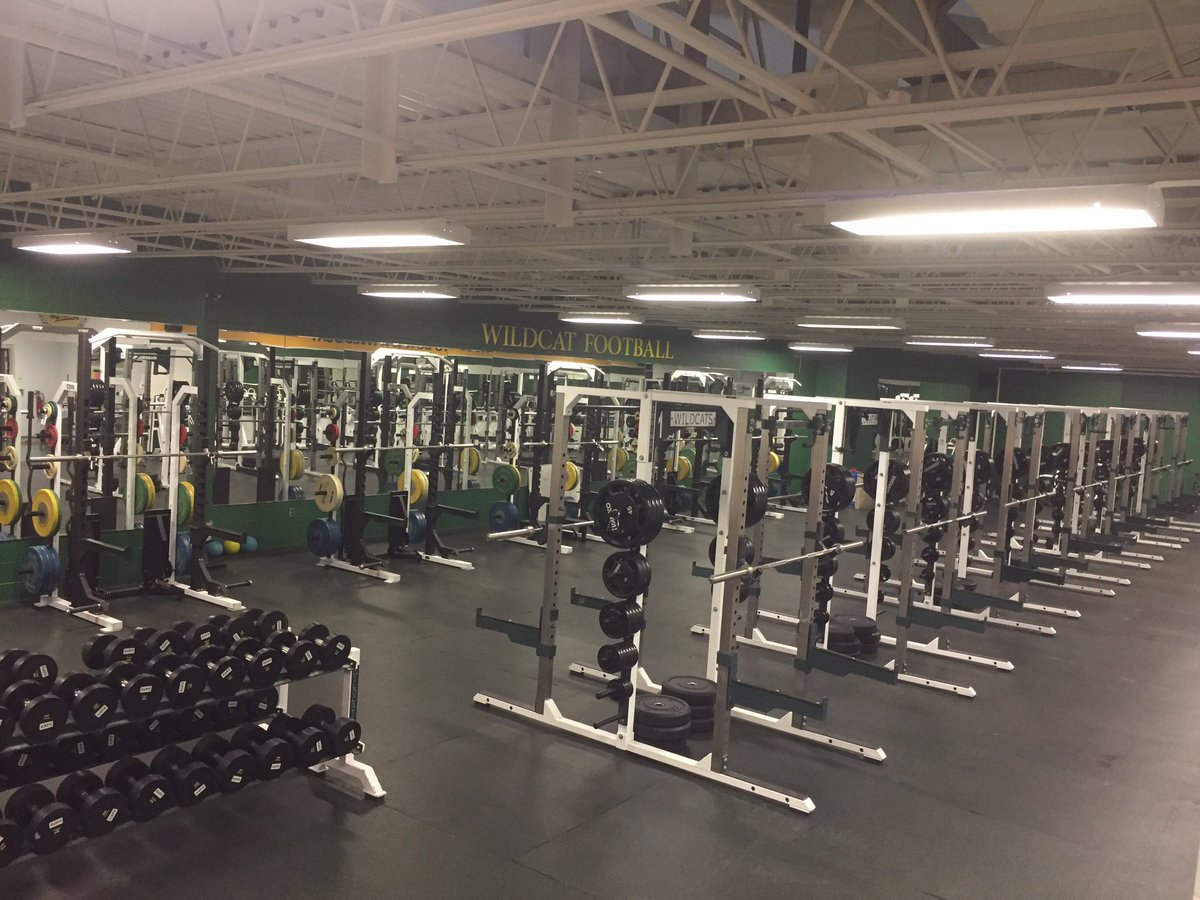 sc_nmu's tweet photo. The @NMU_Wildcats weightroom revamp is finally done!!! Ready to get that work! #NMUSTRENGTH #WelcomeToTheForrest https://t.co/lNak52vG6s