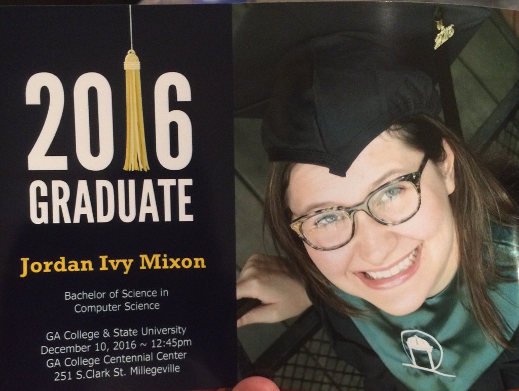 ameckle's tweet photo. Congrats Jordan on your graduation! #computerscience #gcsu2016 https://t.co/8towKzWNpx