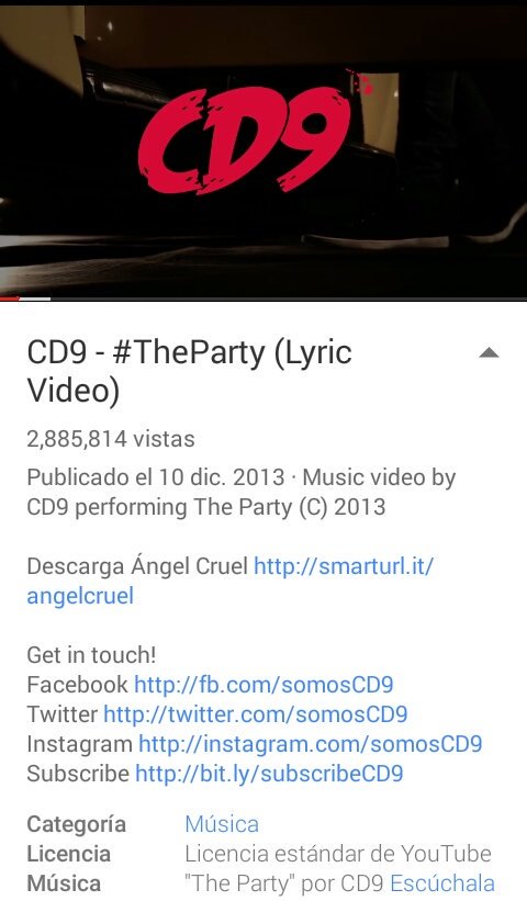 mividaCD9_'s tweet photo. Un dia como hoy salio la primera cancion de @CD9 the party
#3AñosDeTheParty 
-Josesita😊 https://t.co/NmZrhNdeoH