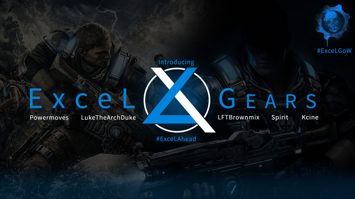 ExceL_GG's tweet photo. Introducing the ExceL Gears of War team!
Give the guys a warm welcome to the team!
#ExceLGoW #ExceLAhead https://t.co/9eb0ryB0Dd