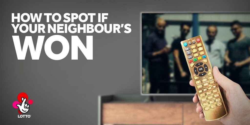 TNLUK's tweet photo. Keeping up with the Joneses, Lotto-style!  #Lotto #GoldenRemote https://t.co/hKUBI5CJYn