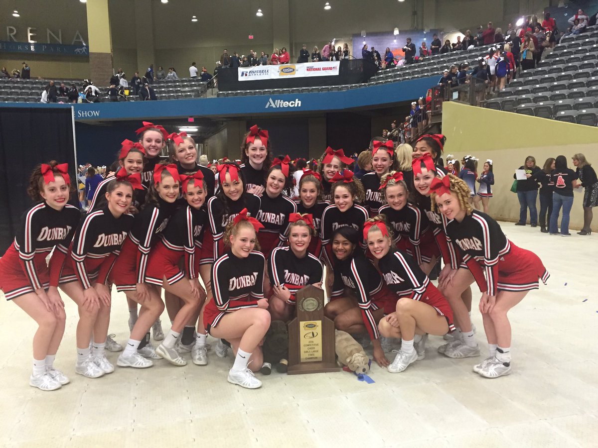 Congrats to <a href="/donnagmartin/">donna martin</a> <a href="/maggiefarmer/">Maggie Farmer</a> and <a href="/dunbarcheer/">Dunbar Cheer</a> on winning their 18th KHSAA State Large Championship!! #dynasty