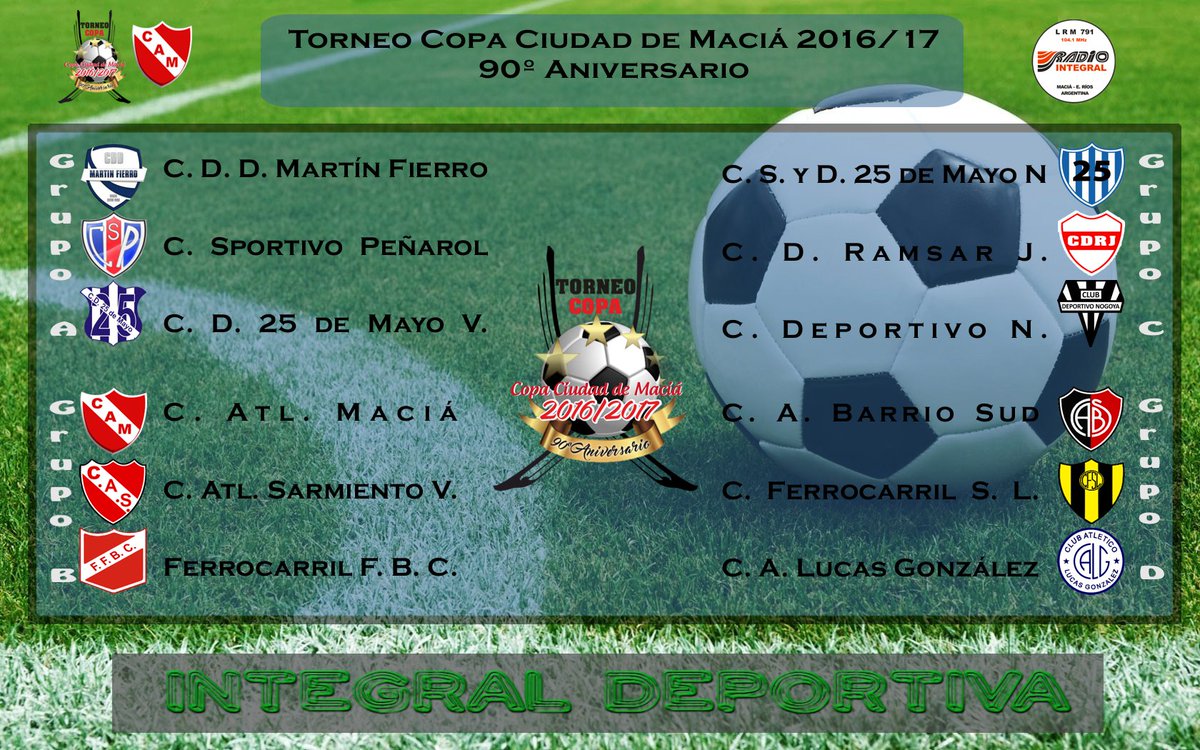 IDeportiva2026's tweet photo. #CCM2016/17 Así son las llaves del Copa Ciudad de Maciá que dará inicio el 15/12/16 https://t.co/dycbJOG8fS