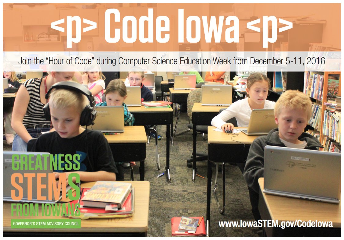 NC_Iowa_STEM's tweet image. Keep tagging us in your #CodeIowa photos! Your classroom could be featured on our newsletter! #KeepCalmAndCodeOn