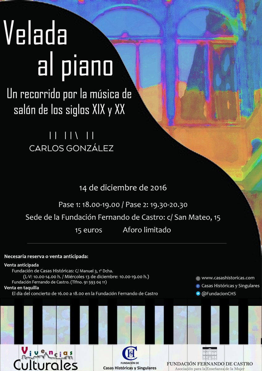 FundacionCHS's tweet photo. ¿Te perdiste la primera actividad de #VivenciasCulturales? Aún puedes reservar tu entrada para “Velada al piano”: https://t.co/Sy1opmcEIa https://t.co/Mv9vbdwp9s