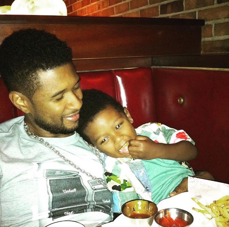 Usher's tweet image. If there's one thing I know..Fries make my favorite 8 yr old happy!🍟Happy Birthday my Prince Naviyd 
خبر خوب "The Good News"
#youyodaddyson